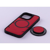 Чохол з екошкіри MagSafe DC + magsafe PopSocket для телефону iPhone 14 червоний