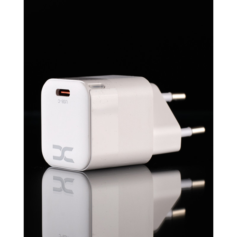 Мережевий зарядний пристрій DC 2в1 Lightning PD/30W/GaN Technology (CA-F06) білий