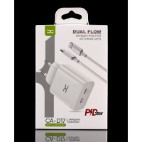 Мережевий зарядний пристрій DC 2в1 Lightning 2PD/35W Fast Charger (CA-D17) білий
