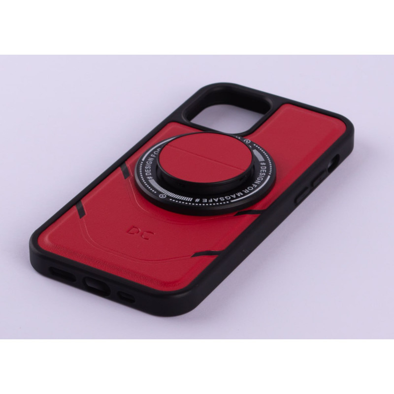 Чохол з екошкіри MagSafe DC + magsafe PopSocket для телефону iPhone 13 Pro Max червоний