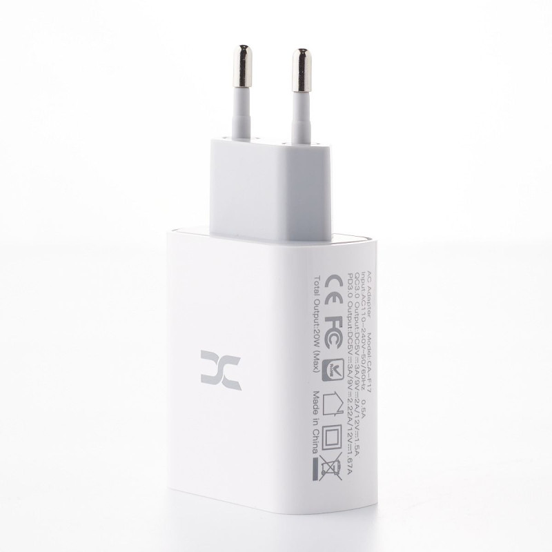 Мережевий зарядний пристрій DC PD+QC3.0/ 20W Fast Charger (CA-F17) білий