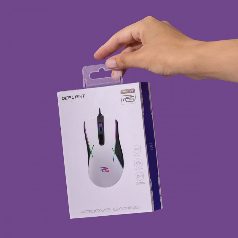 Дротова ігрова миша Proove Gaming Defiant white