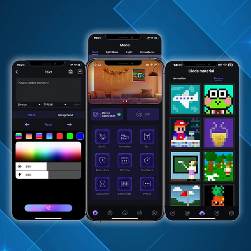 Розумний піксельний дисплей 16x16 pixels black