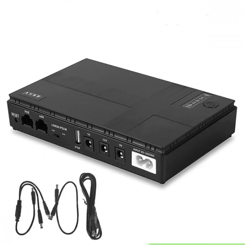 Портативне джерело безперебійного живлення DC UPS 10400mAh black