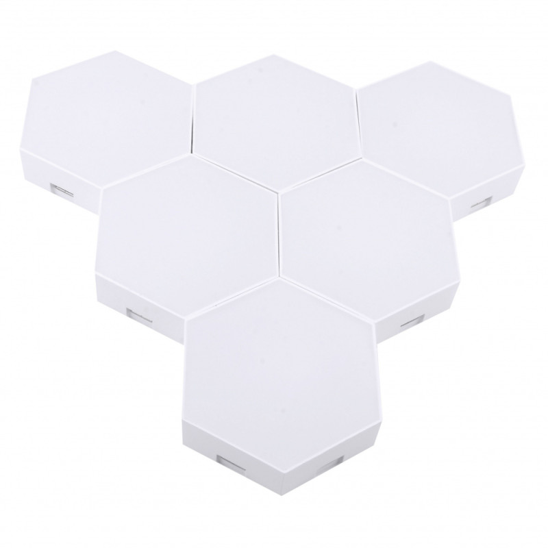 RGB Набір Smart настінних світильників 6pcs (Bluetooth APP, Remote Control, Music Rhythm) white