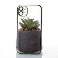 Пластиковий чохол GLITTER для телефону iPhone 11 зелений