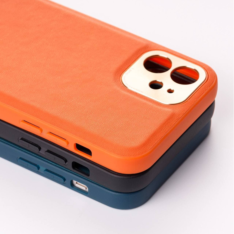 Чохол зі штучної шкіри HDD STAY CLASSY (HBC-012) для телефону iPhone 12 Pro помаранчевий