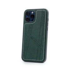 Чохол зі штучної шкіри HDD NAPPA (HBC-032) для телефону iPhone 12 / iPhone 12 Pro темно-зелений