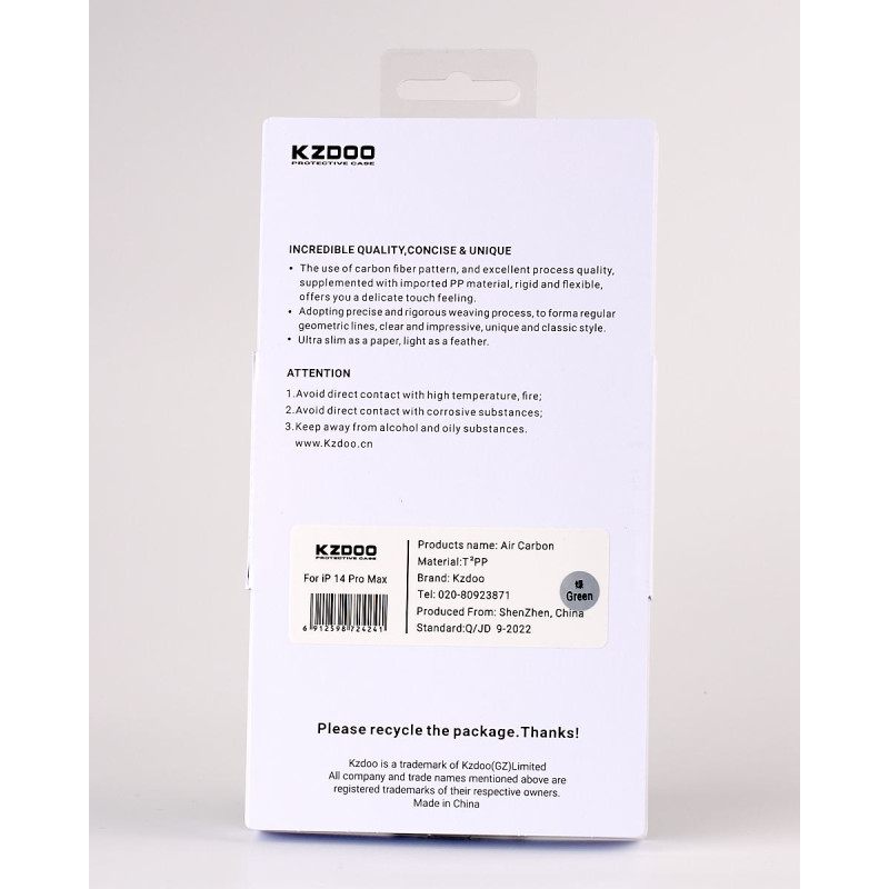 Карбоновий чохол K-DOO Air Carbon (UltraSlim 0.45mm) для телефону iPhone 13 Pro Max темно-зелений