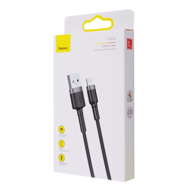 Кабель Baseus Cafule Lightning 1.5A (2m) gold/black