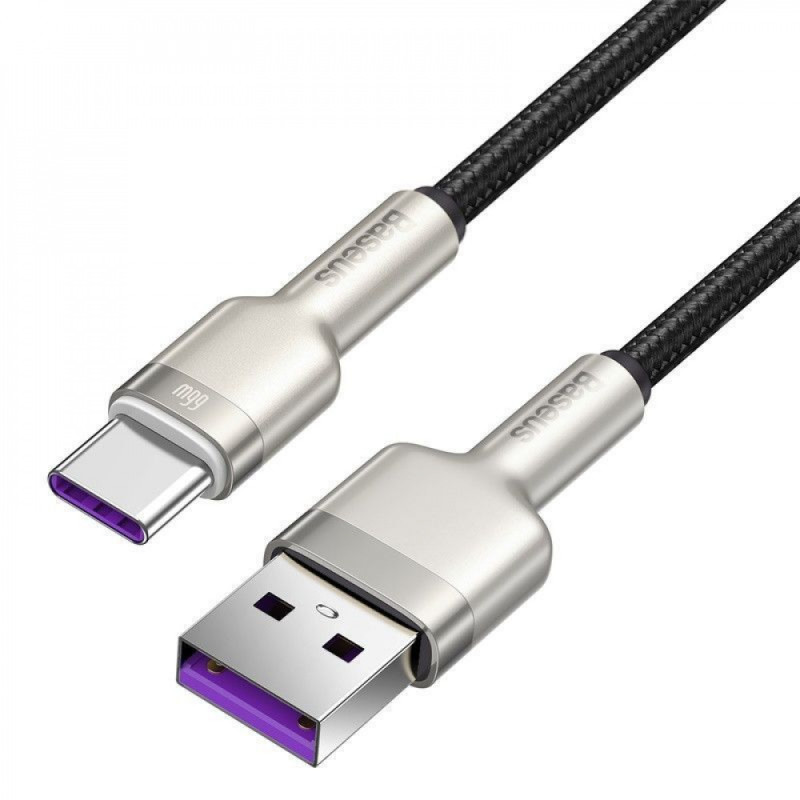 Кабель Baseus Cafule Metal Data Type-C 66W (0.25m) black