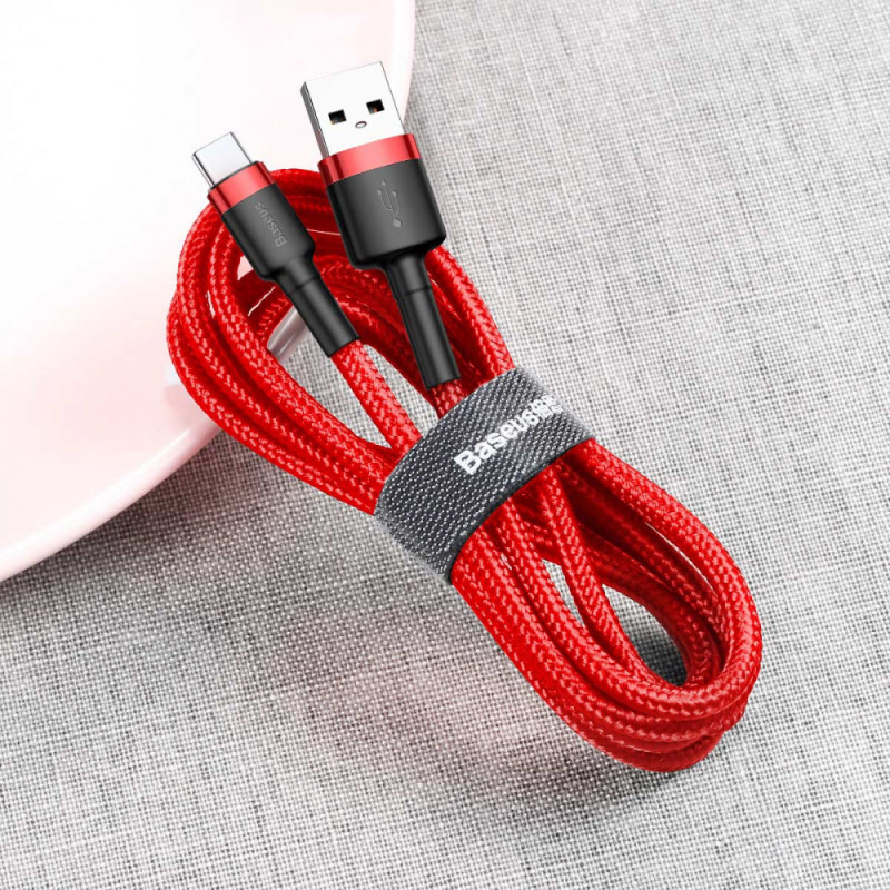 Кабель Baseus Cafule Type-C 2A (2m) red/black