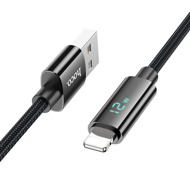 Дата кабель Hoco U125 Benefit 2.4A USB to Lightning with display (1.2m)