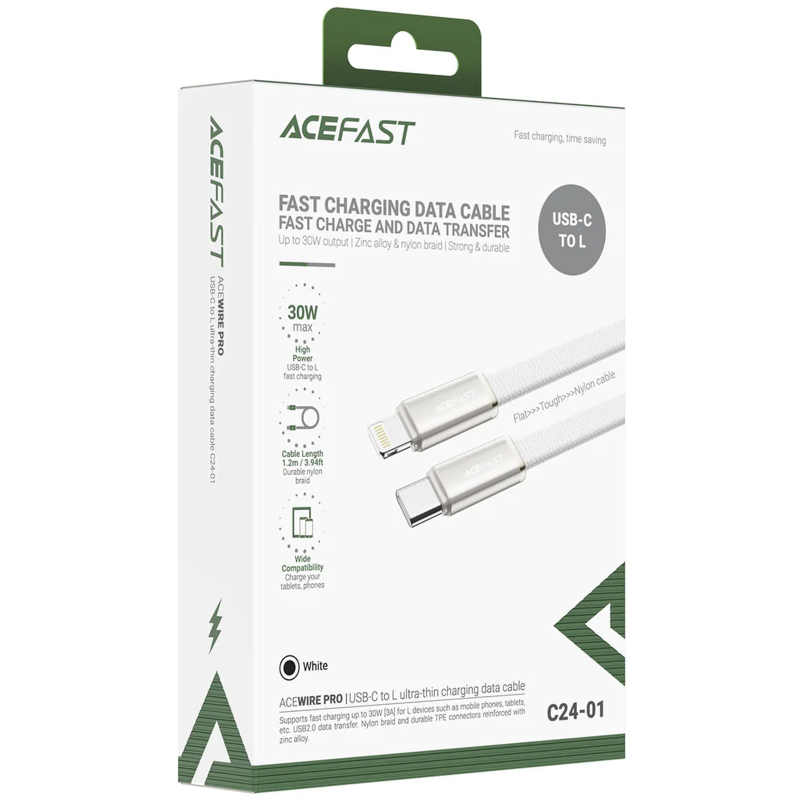 Дата кабель Acefast C24-01 Type-C to Lightning 30W (1.2m)