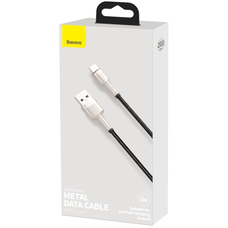 Дата кабель Baseus Cafule Metal Data USB to Type-C 66W (2m) (CAKF0002)