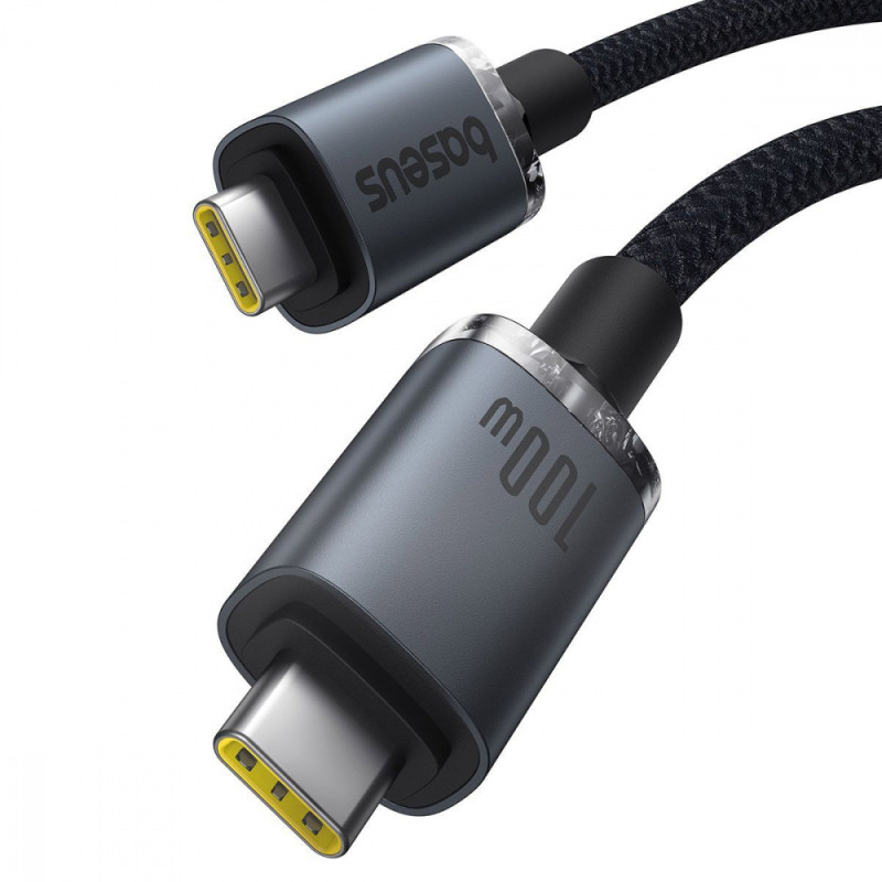 Кабель Baseus Crystal Shine USB3.2 Full Featured Type-C to Type-C 100W (1.5m) black