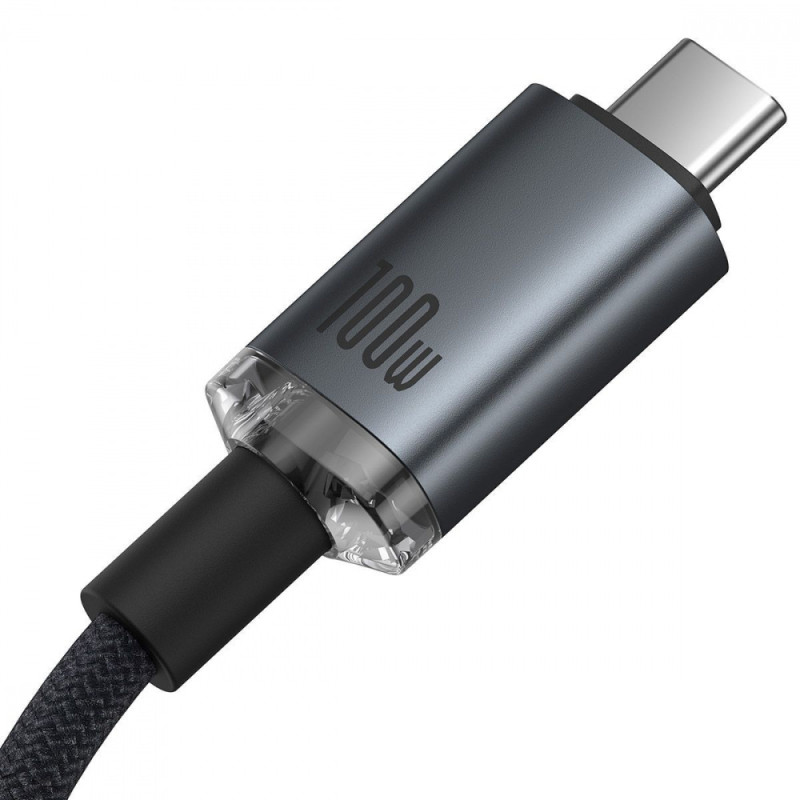 Кабель Baseus Crystal Shine USB3.2 Full Featured Type-C to Type-C 100W (1.5m) black