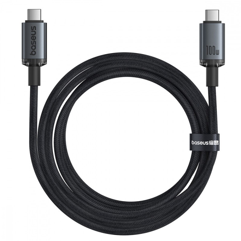 Кабель Baseus Crystal Shine USB3.2 Full Featured Type-C to Type-C 100W (1.5m) black