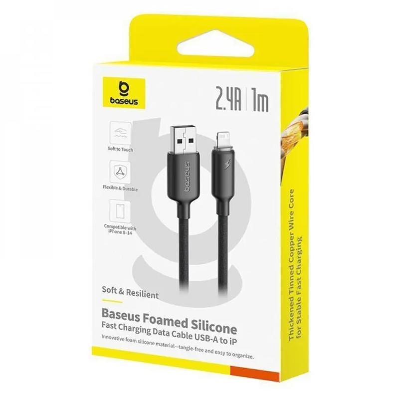 Дата кабель Baseus Foamed Silicone USB to Lightning 2.4A (1m) (E04269)