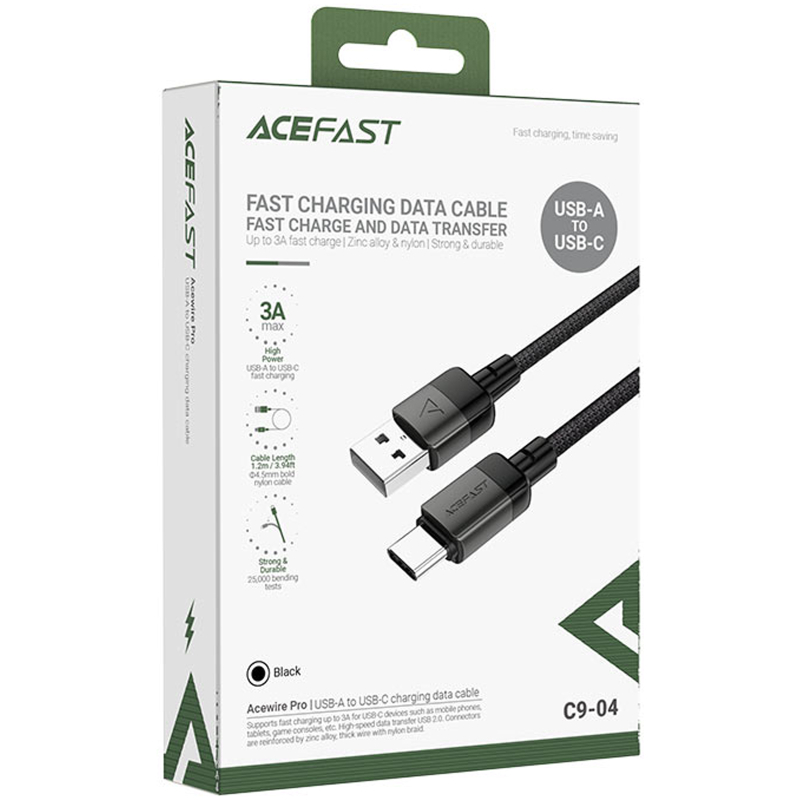 Дата кабель Acefast C9-04 USB to Type-C 3A (1.2m)
