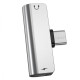 Перехідник Hoco LS26 Type-C 2-in-1 Audio Converter silver