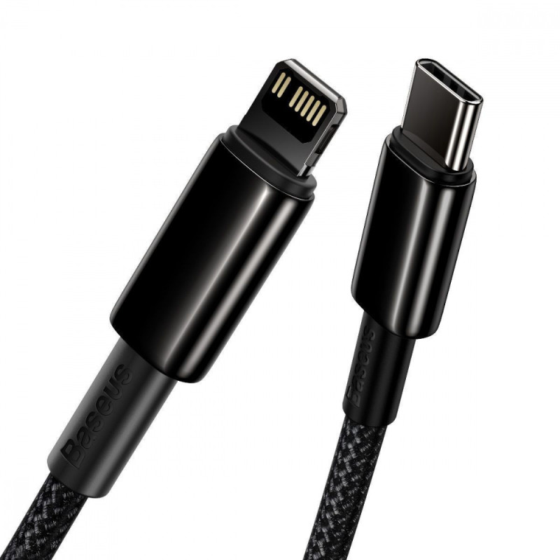 Кабель Baseus Tungsten Gold Type-C to Lightning PD 20W (1m) black