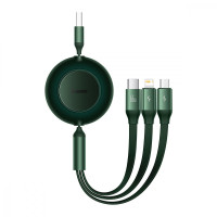 Кабель Baseus Bright Mirror 2 Series 3-in-1 (Micro USB+Lightning+Type-C) 66W (1.1m) green