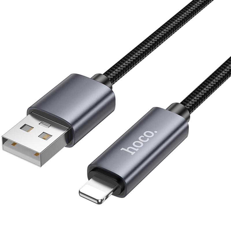 Дата кабель Hoco X112 Favor with display USB to Lightning 2.4A (1m)