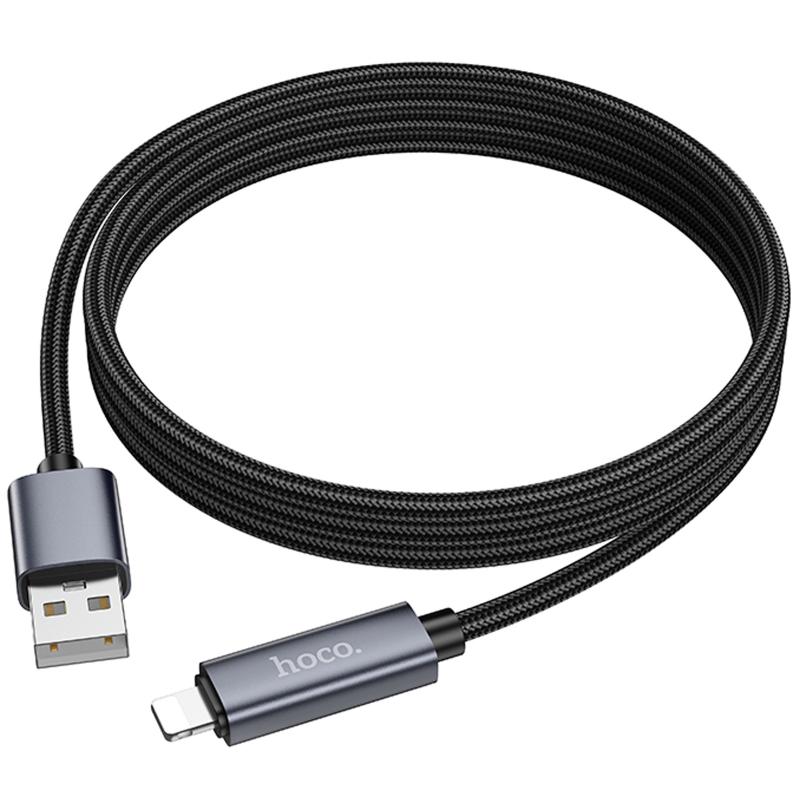 Дата кабель Hoco X112 Favor with display USB to Lightning 2.4A (1m)