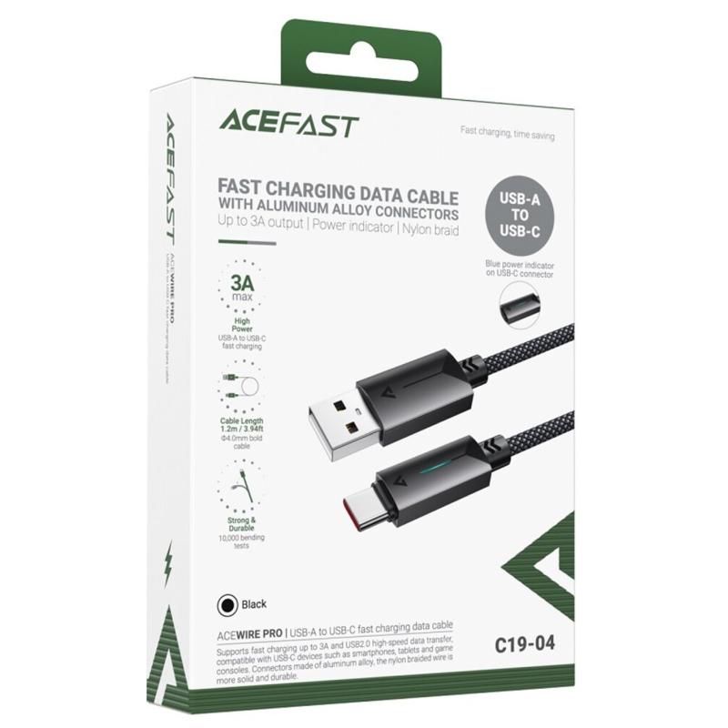 Дата кабель Acefast C19-04 USB to Type-C 3A (1.2m)
