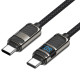 Дата кабель Hoco U137 Line with display Type-C to Type-C 60W (1.2m)