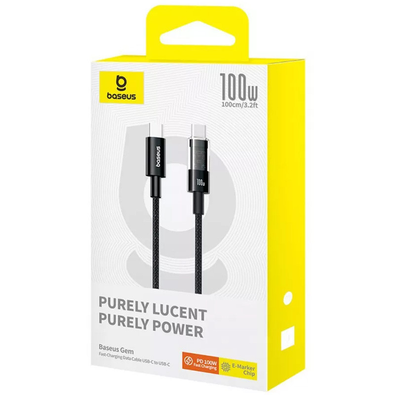 Дата кабель Baseus Gem Fast Charging Type-C to Type-C 100W (1m) (P10373000111)