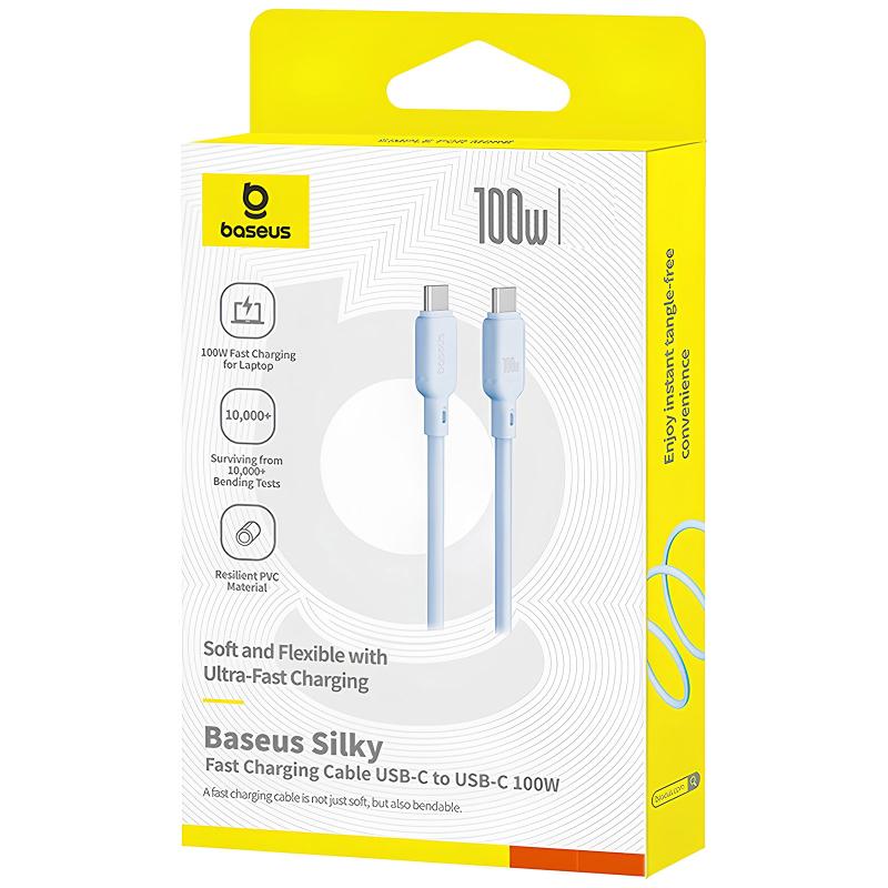 Дата кабель Baseus Silky Series OS Fast Charging Type-C to Type-C 100W (1m) (P10377704)