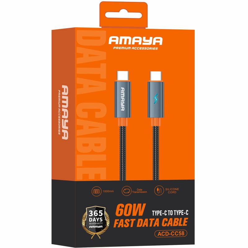 Дата кабель Amaya CC58 Type-C to Type-C 60W (1m)