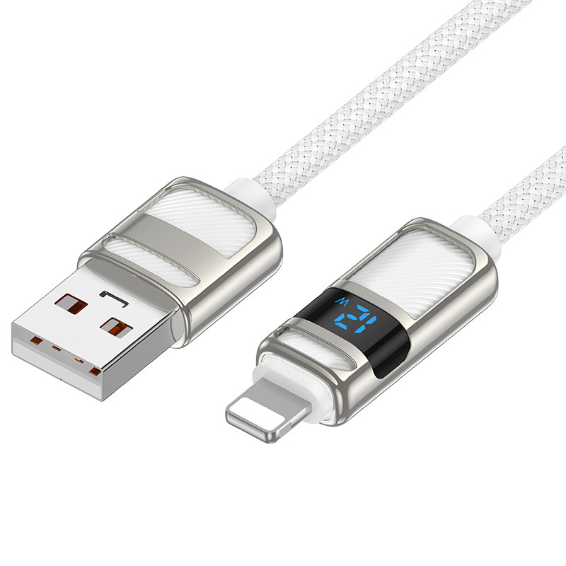 Дата кабель Hoco U137 Line with display USB to Lightning 2.4A/12W (1.2m)