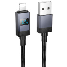 Дата кабель Hoco X118 Generous with display USB to Lightning 2.4A (1m)