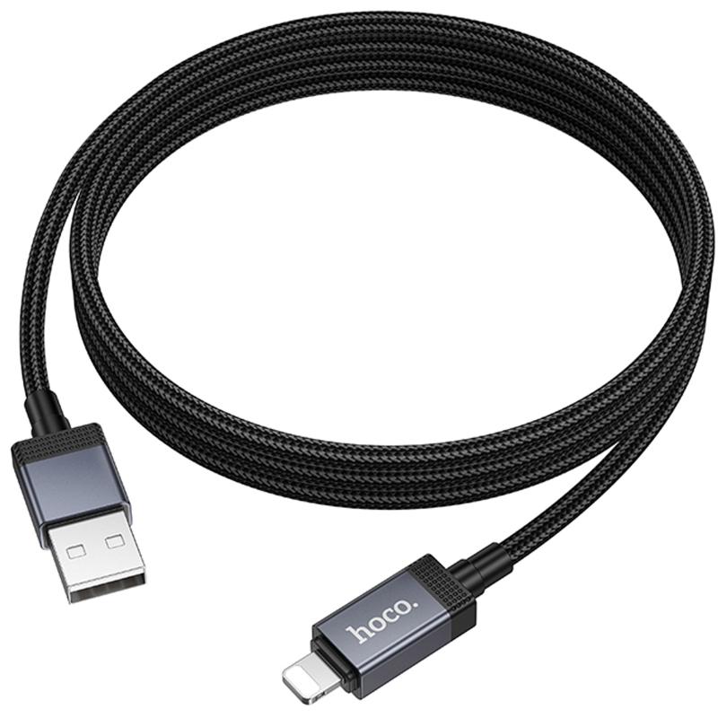 Дата кабель Hoco X118 Generous with display USB to Lightning 2.4A (1m)