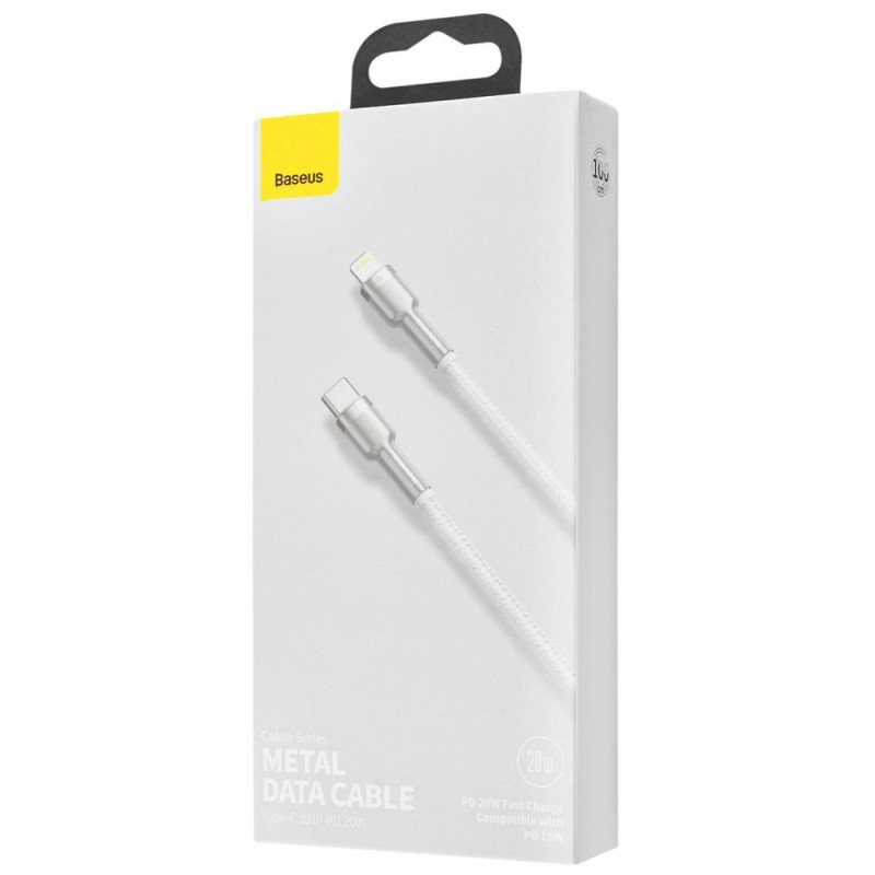 Кабель Baseus Cafule Metal Type-C to Lightning PD 20W (1m) white