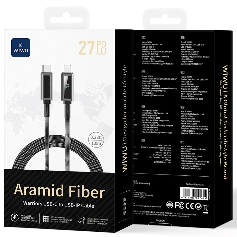 Дата кабель WIWU C080 Warriors Type-C to Lightning 27W (1m)