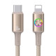 Дата кабель Usams US-SJ753 With Colorful Light Huan Ser. Type-C to Lightning 30W (1.2m)
