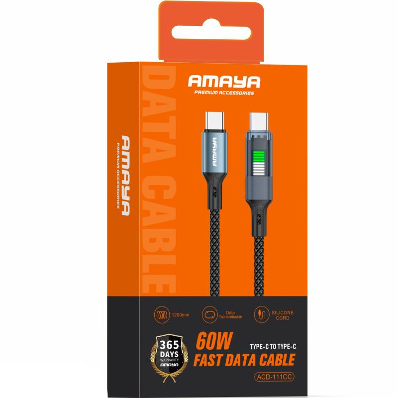 Дата кабель Amaya 111CC Type-C to Type-C 60W (1.2m)