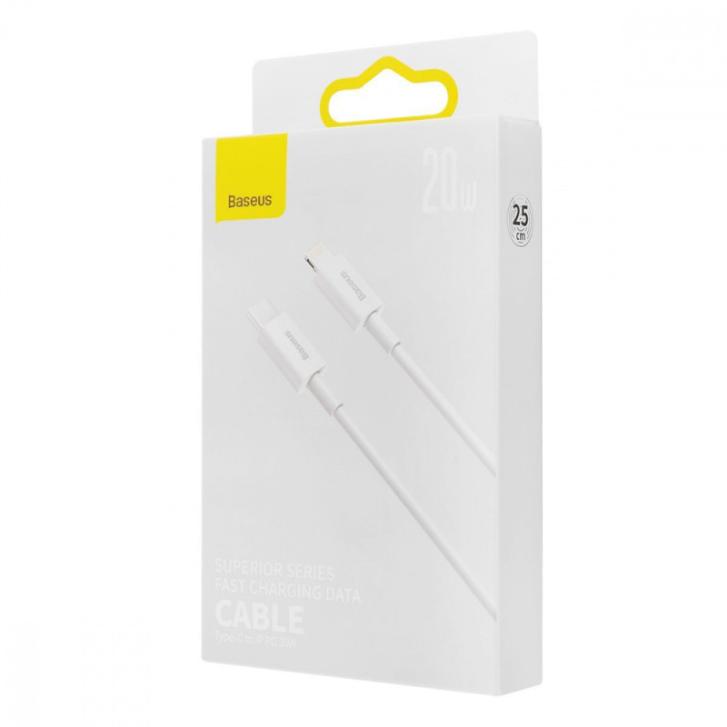 Кабель Baseus Superior Series Fast Charging Data Type-C to Lightning PD 20W (0.25m) white