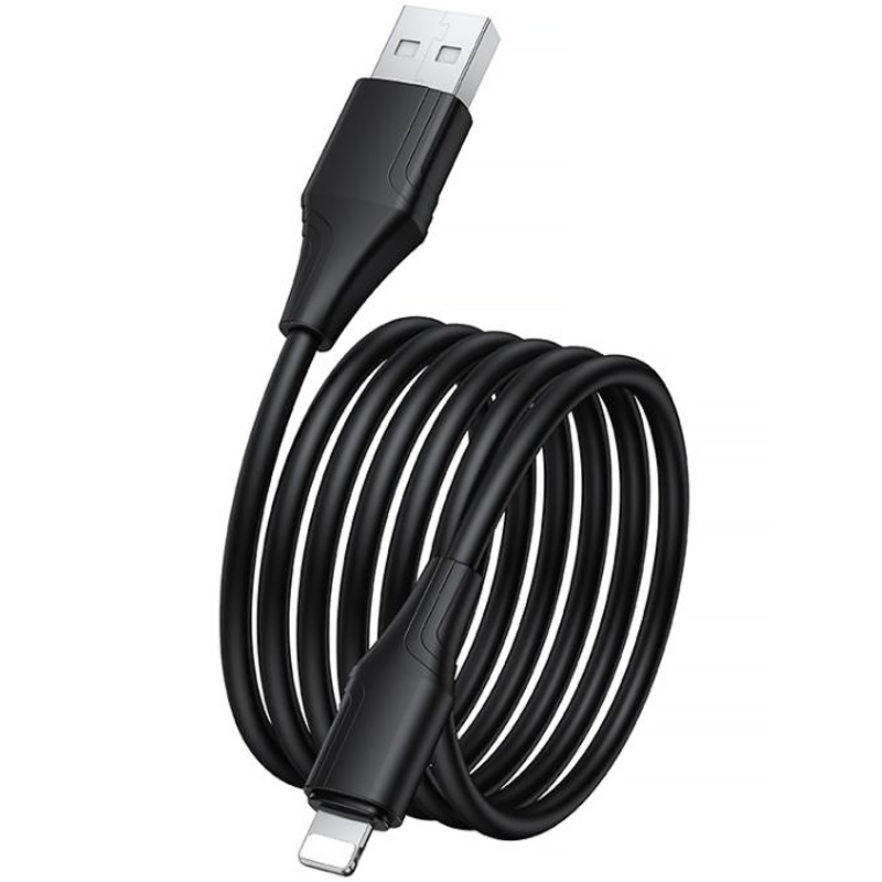 Уценка Дата кабель Hoco X124 Bien silicone USB to Lightning 2.4A (1m)