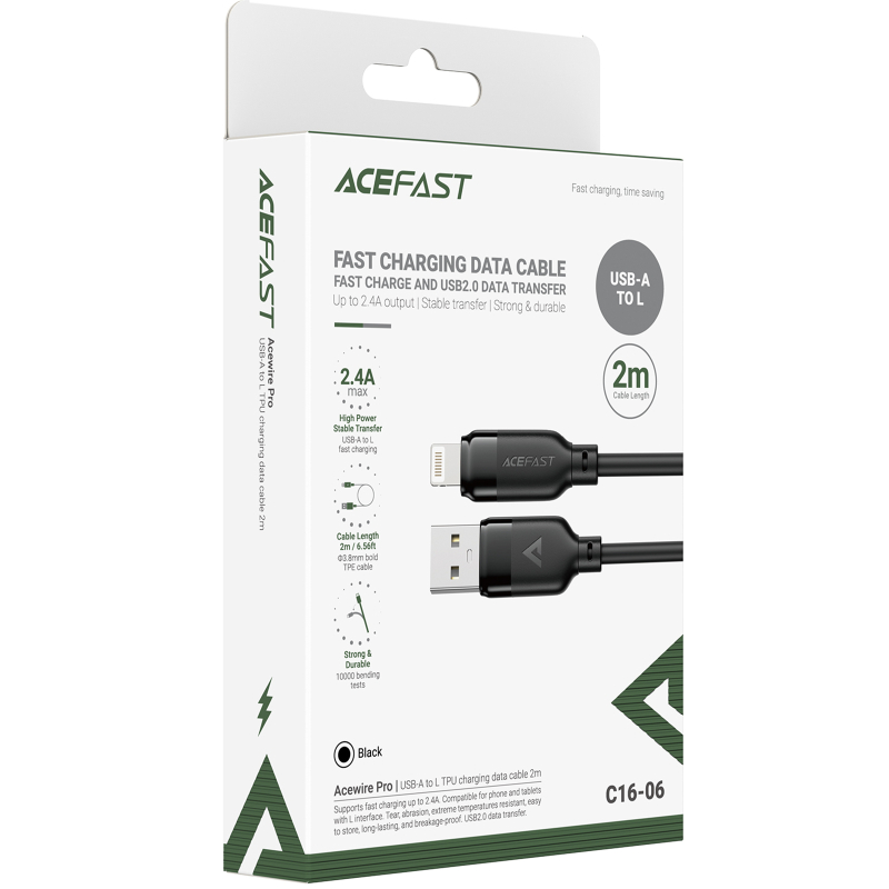 Дата кабель Acefast C16-06 USB to Lightning 2.4A (2m)