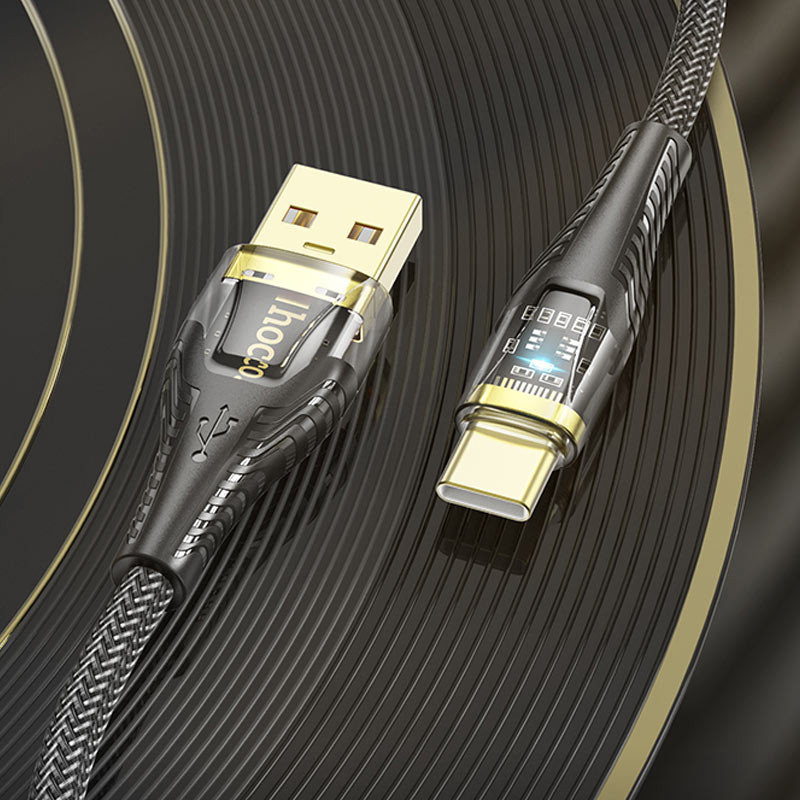 Дата кабель Hoco U121 Gold standart Transparent Discovery Edition USB to Type-C (1.2m)