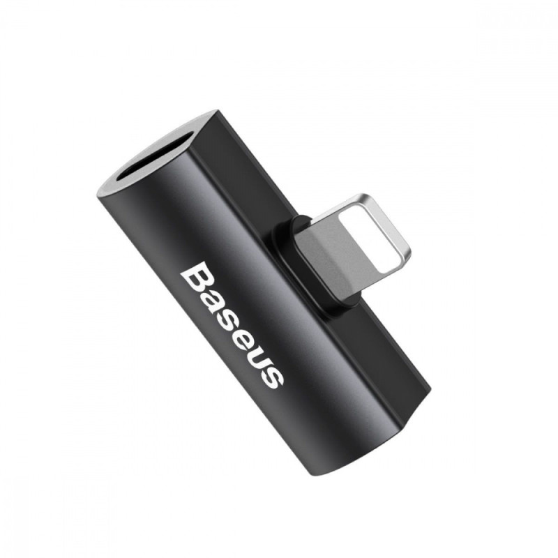 Перехідник AUX Baseus L46 Lightning to Lightning + Lightning black