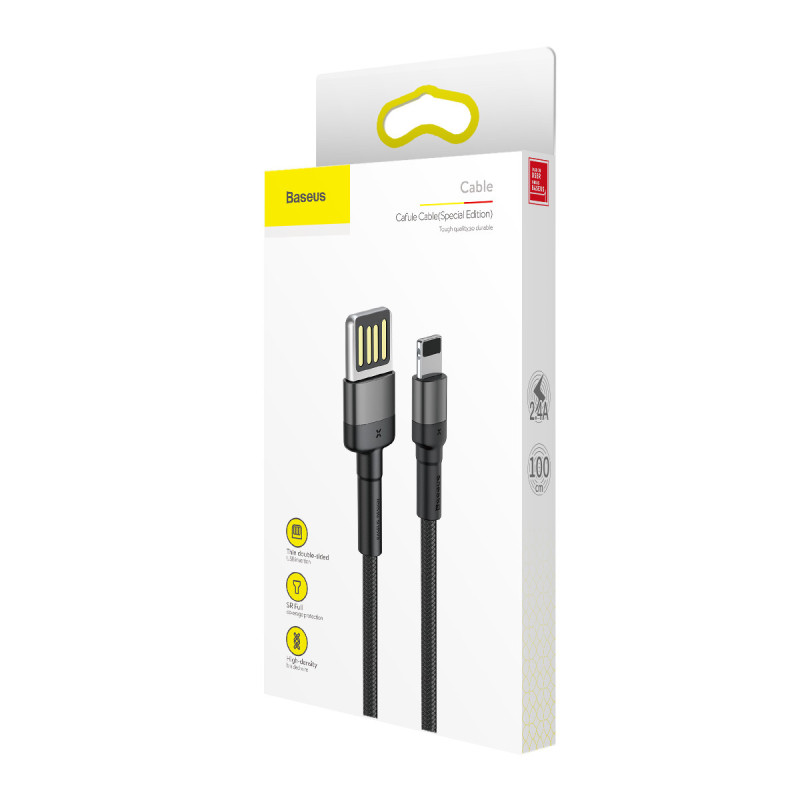 Дата кабель Baseus Cafule Lightning Cable Special Edition 2.4A (1m) (CALKLF-G)
