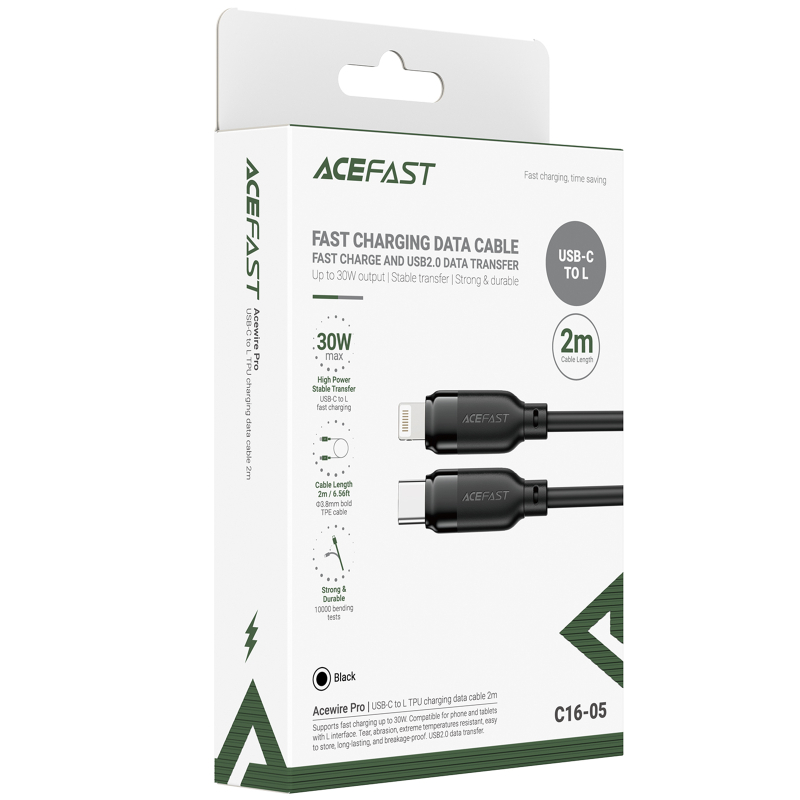 Дата кабель Acefast C16-05 Type-C to Lightning 30W (2m)