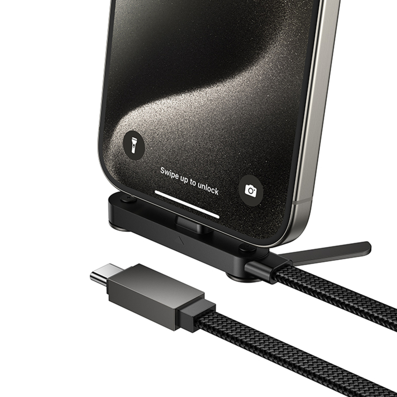 Уценка Дата кабель Hoco U150 Exquisite side plug and stand Type-C to Type-C 60W (1.2m)
