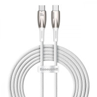 Кабель Baseus Glimmer Series Fast Charging Type-C to Type-C 100W (2m) white